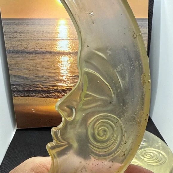 Gold Moon Face Resin Wall Art , Set - Picture 7 of 11